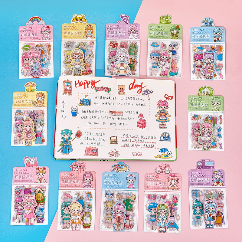 

STICKER BONGKAR PASANG BP MOTIF KAWAI GIRL / DRESSING CLOSET STICKER KAWAII