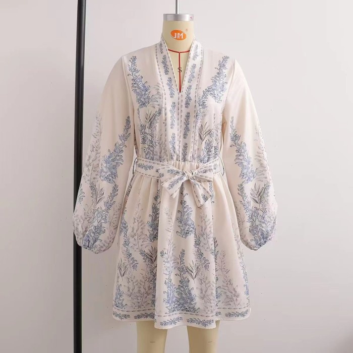 dress pesta wanita long sleeve / casual summer mini dress pantai bali - S