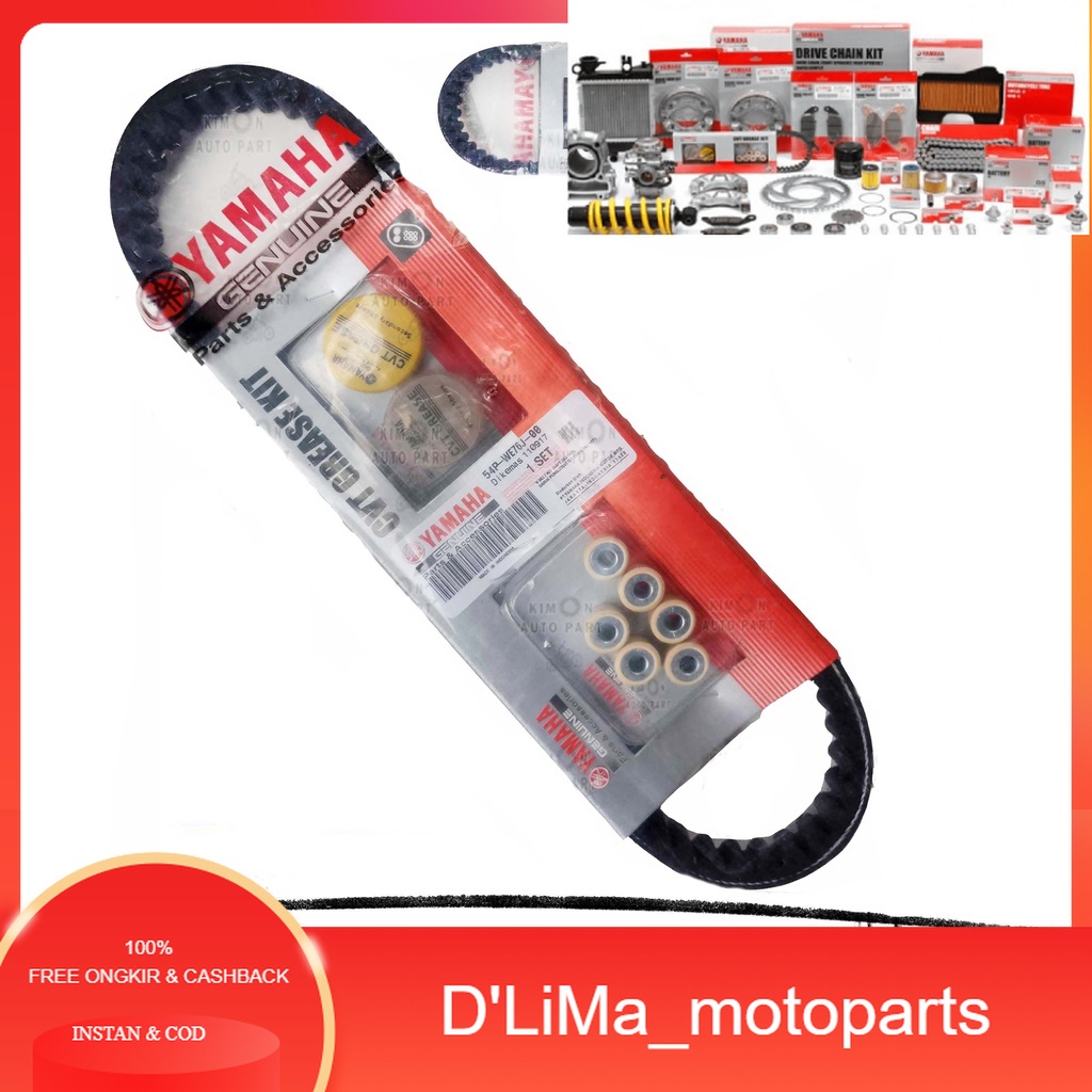 VANBELT ASSY MIO J MIO GT FINO INJEKSI / VANBELT SET ROLLER MIO J FINO VANBELT SET ROLLER MIO J  54P