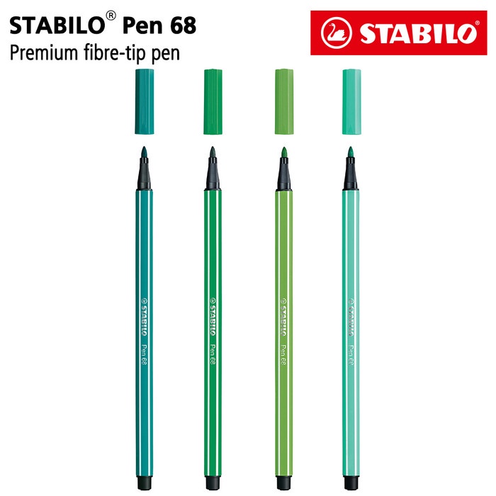 

[New] STABILO SET 4 - Pen 68 Shades of Green / Highlighter Marker Pen