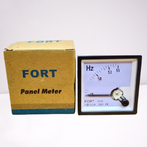 FORT HZ Frequency METER FT-72 JARUM Getar 45-55 HZ/220V Frekuensi 72x72