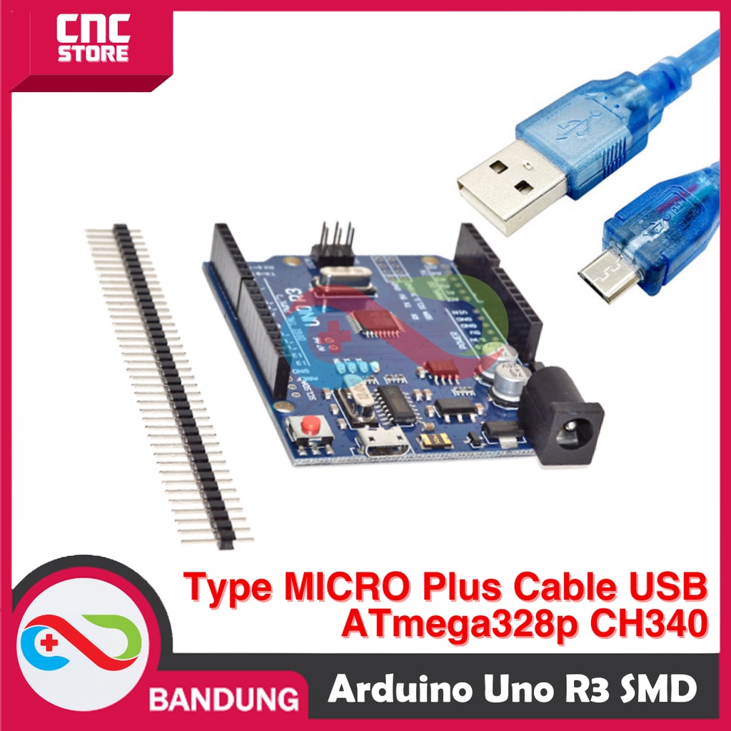 

ARDUINO UNO R3 ATMEGA328P SMD CH340 ATMEGA328P MICRO USB PLUS KABEL DATA