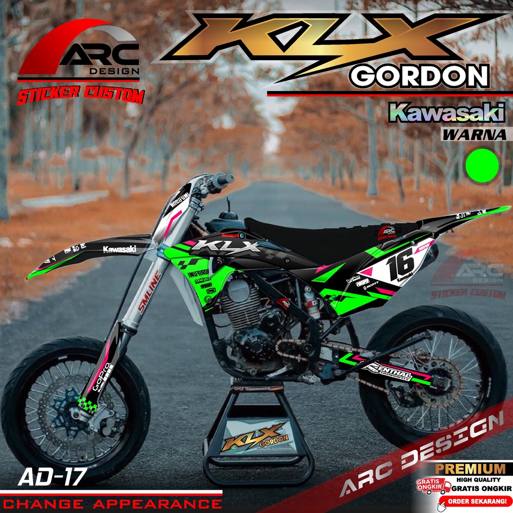 (PROMO COD) TERBARU Decal Sticker Motor Cross KLX Gordon New Fullbody Motif Custom Trail Supermoto R