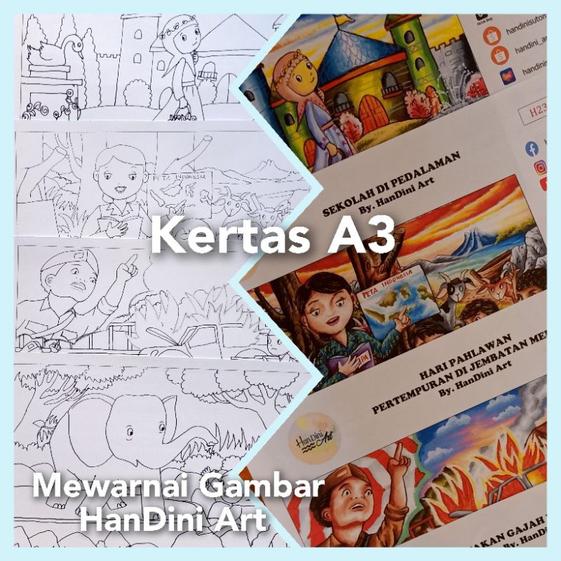 

Mewarnai Gambar A3 Bersama Bunda HanDini Gambar Jadi Sket Gambar Scan Barcode Belajar Menggambar Handini Art