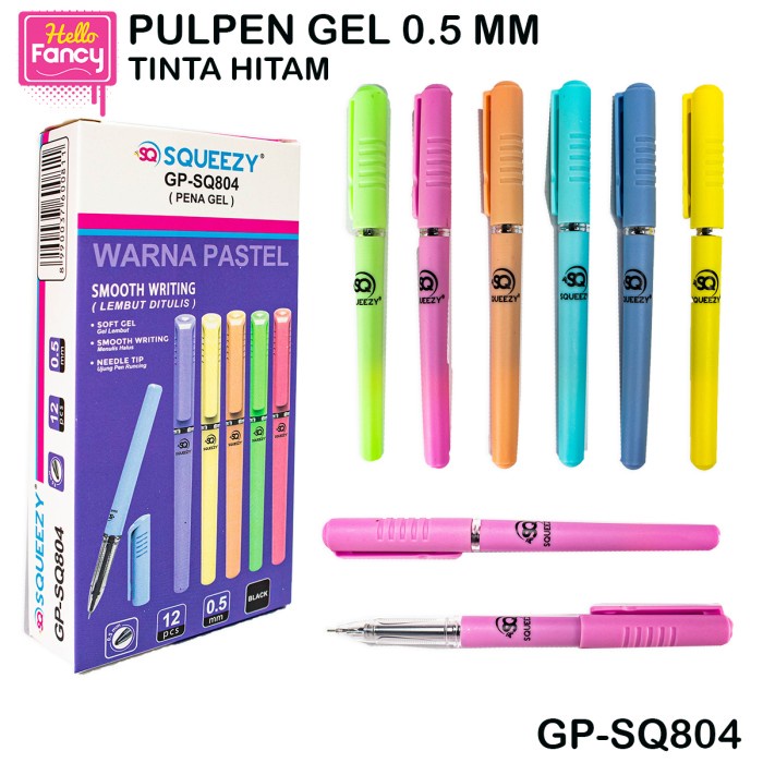 

Pulpen Gel Squeezy 0,5 mm| Gel Pen 0.5mm SQ804 (1Pck)