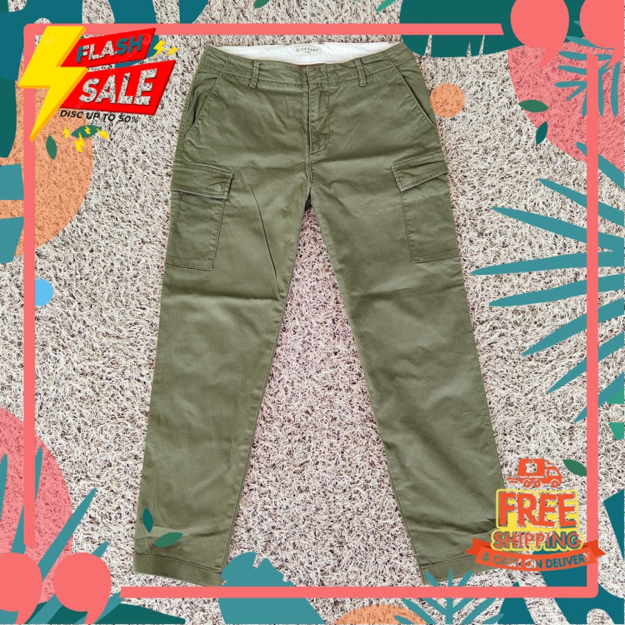 Giordano cargo pants original celana cargo army Giordano // ATASAN NDUWURAN TERBARU OUTFIT JKT48