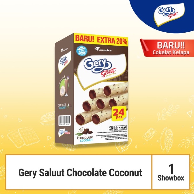 

Gery Coconut Roll Cokelat Kelapa 24 Pcs Wafer Stick