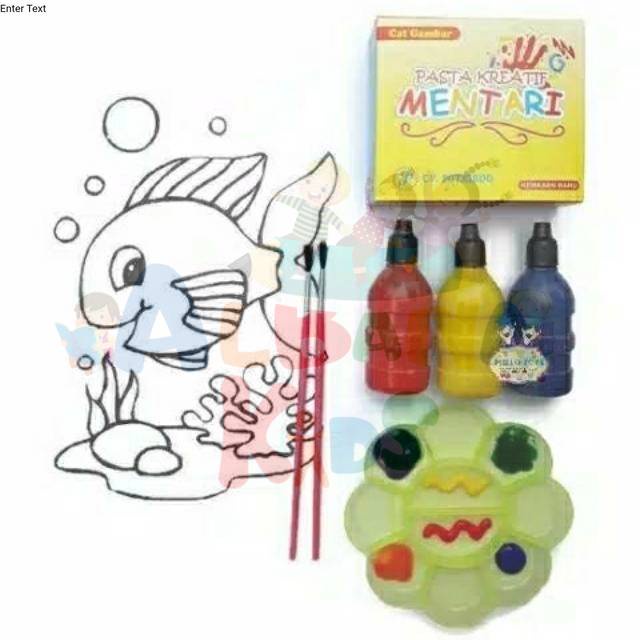 

Set Paket Pasta Cair Kreatif Palet Kuas / Mentari One Set Cat Air Melukis