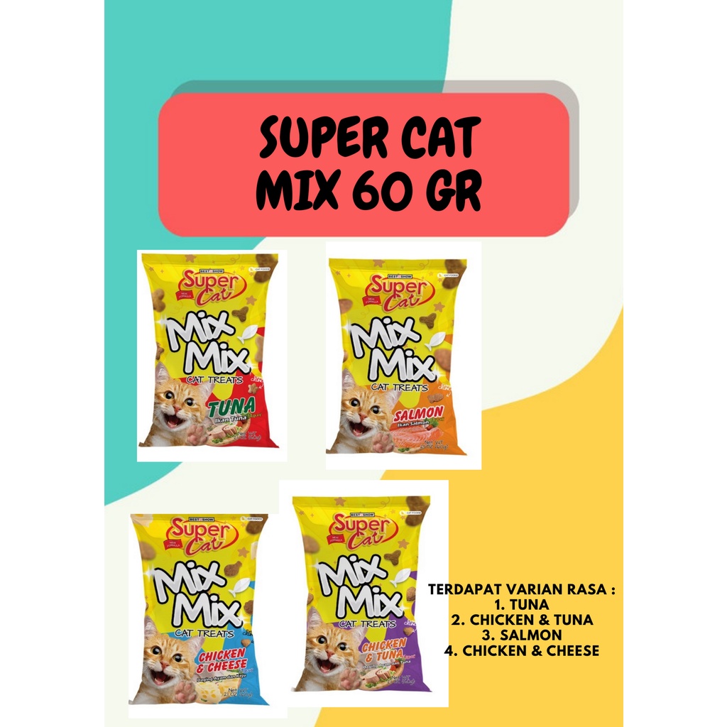 SUPERCAT MIX Mix 60gr / Cat Treats / Snack Kucing Super Cat