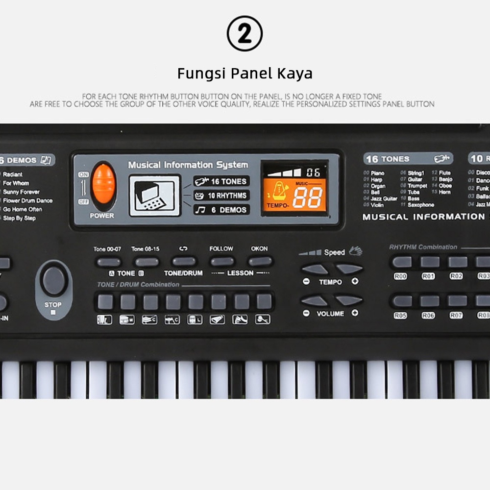 Tatajoy Piano Elektronik Keyboard Piano Anak Mainan elektronik Edukasi Alat Musik Anak nyanyi Mic piano dewasa pemula murah