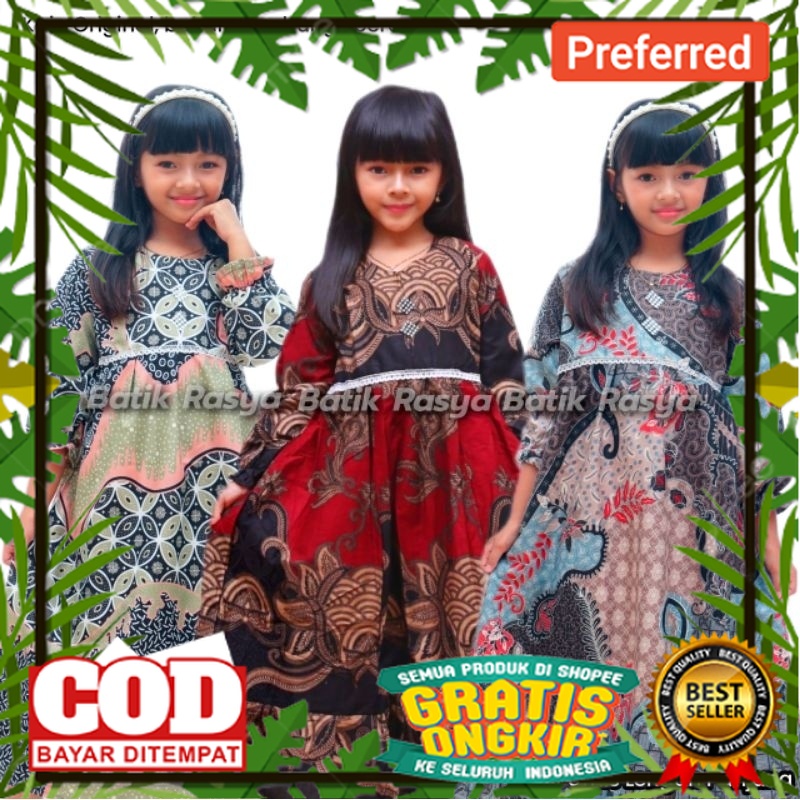Gamis batik anak size 4-10 tahun// MODEL BARU BATIK SEMUA UKURAN ADA