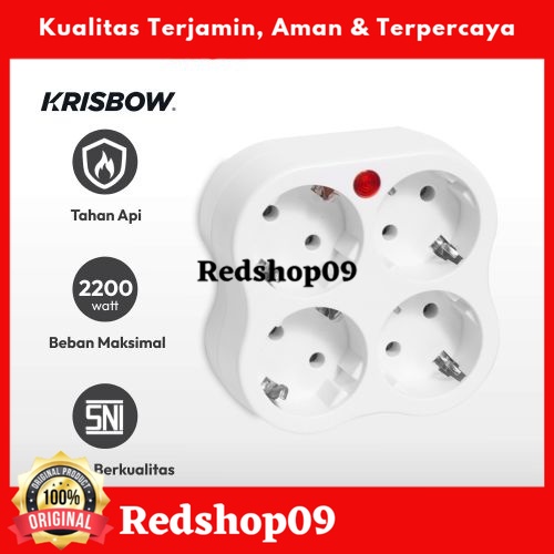 Krisbow Steker Arde Listrik 4 Arah - Putih/Steker Arde Listrik