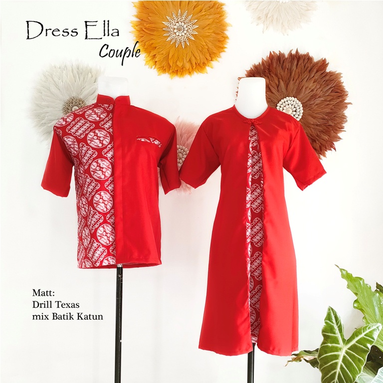 Ella Dress Couple | Dress Imlek | Couple Dress baju imlek anak dan dewasa terbaru baju imlek keluarg
