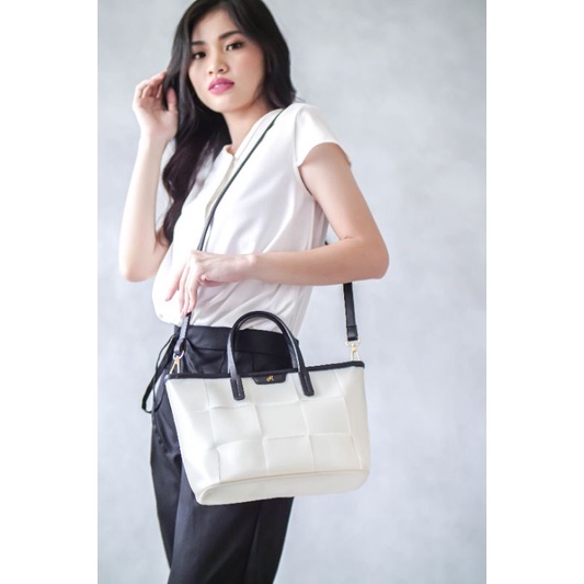 Drenbellony - Jessie Bag | Tas Wanita | Sling Bag | Tas Mika | PVC Anyam | Tas Transparan | Pvc Bag 