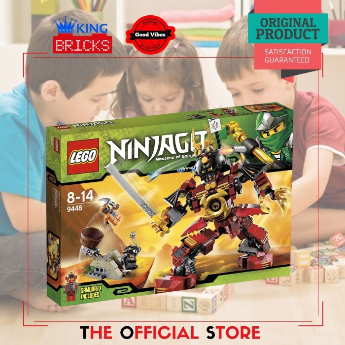 LEGO Original NINJAGO 9448 Samurai Mech Mainan Anak Robot Ninja Merah