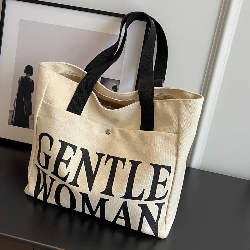 TOTEBAG KANVAS WANITA PAKAI RESLETING GENTEL WOMAN