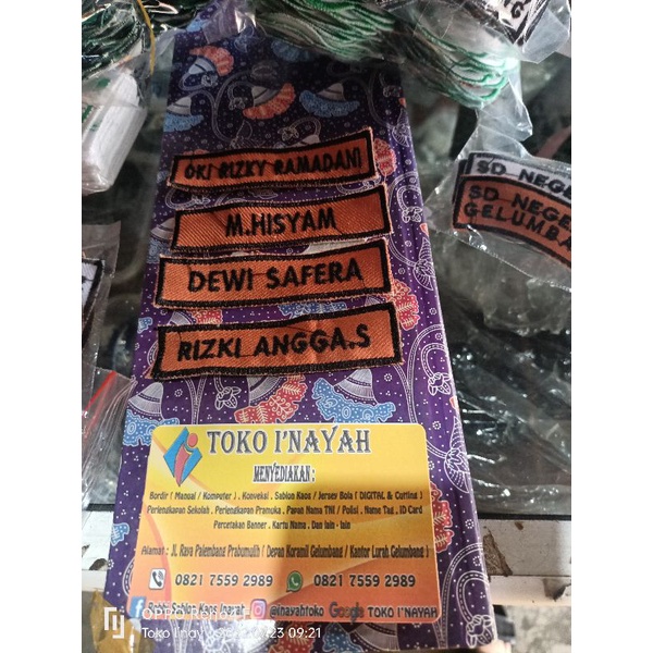Bordir bordir nama pramuka Bordir Nama Custom