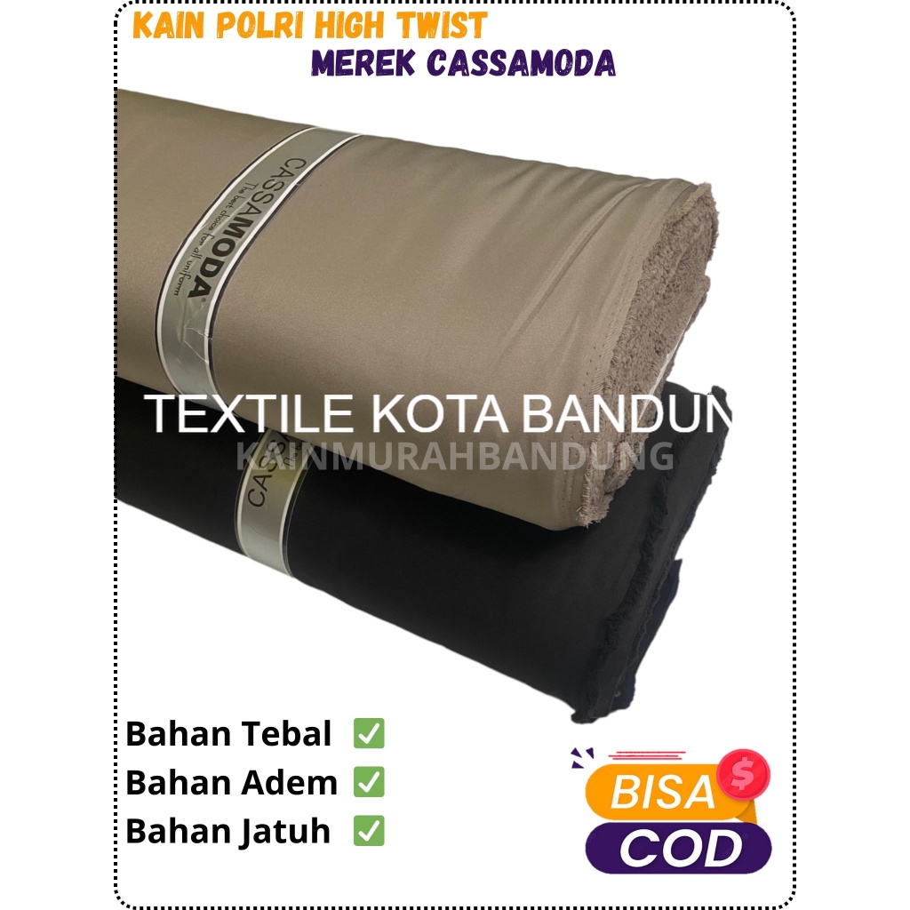 BAHAN KAIN SERAGAM PDH POLRI HIGH TWISH TEBAL 100%ORIGINAL