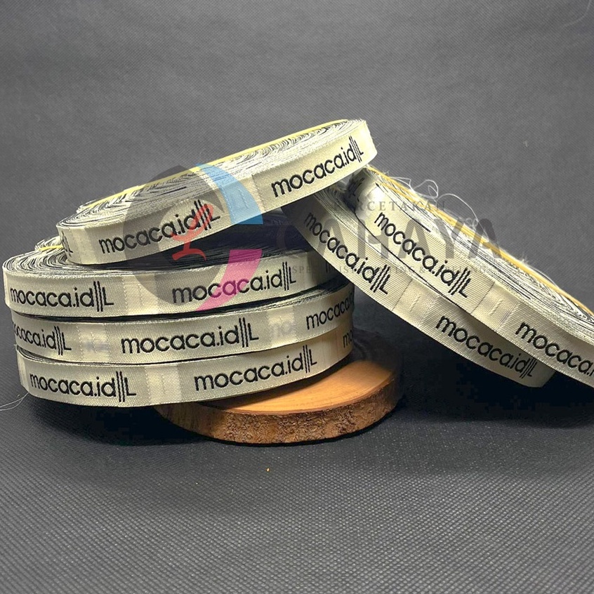 

1.5x7 cm Label Woven Damask, Label Rajut, Label Baju, Hijab, Tas, Merk