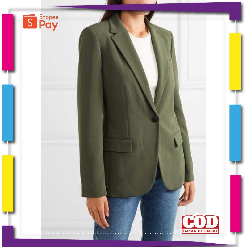 PREMIUM KOREAN STYLE / jas blazer wanita hijau Army/jas kantoran/jas kerja wanita