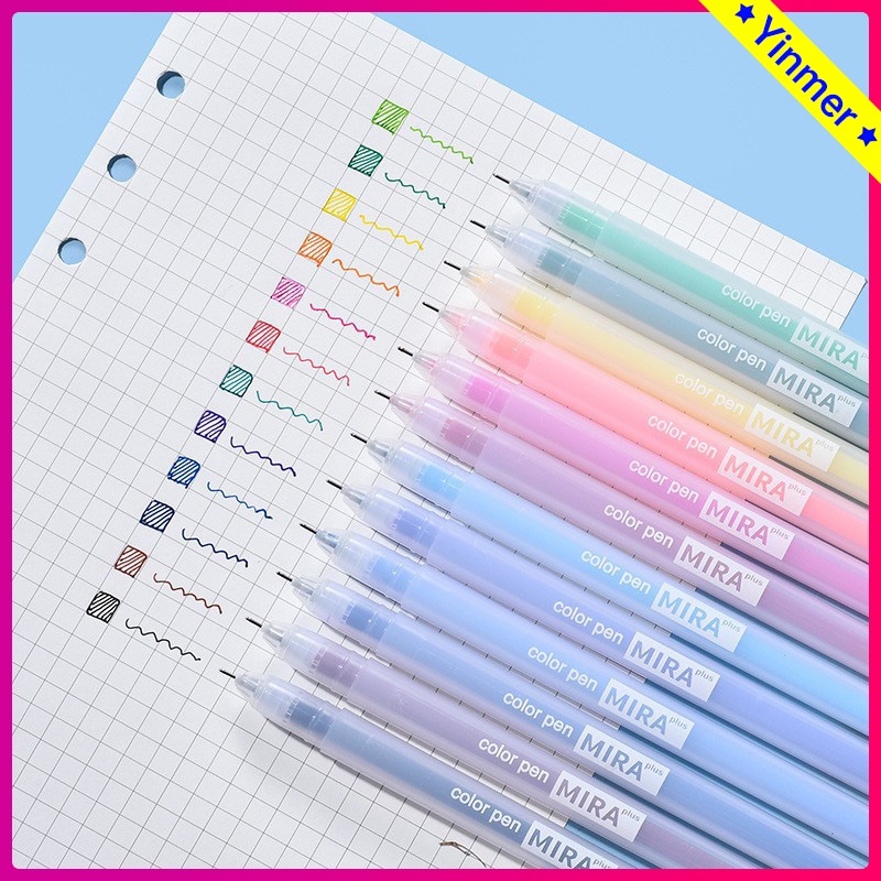 

COD✨Simple Frosted transparan,0.5mm pena,Siswa Pena Cat Air-Yinmer