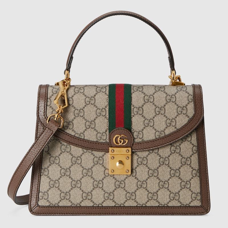gucci OPHIDIA SMALL TOP HANDLE BAG WITH WEB