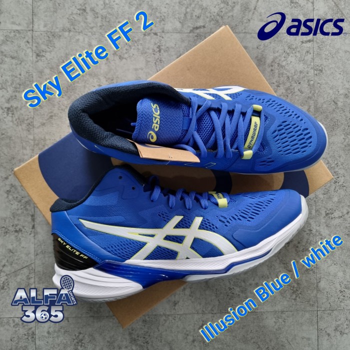 Sepatu Voli Asics Sky Elite FF 2 Illusion Blue / White - 41.5