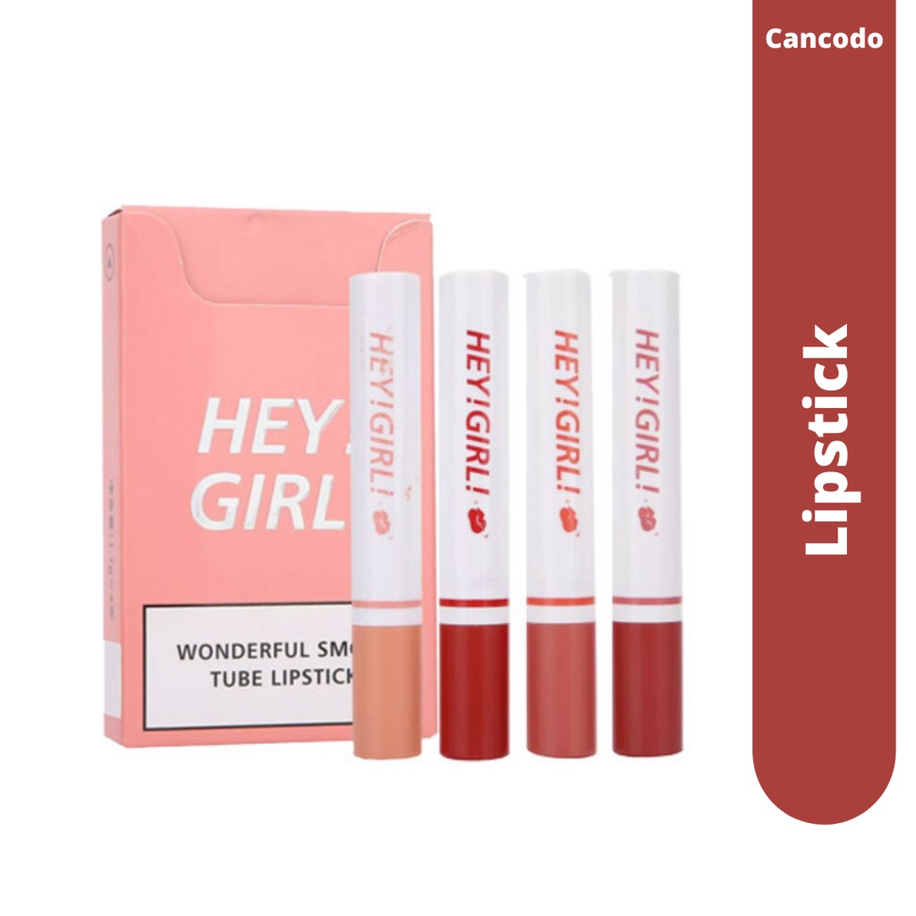 [4 Pcs]HEY GIRL LIPSTICK KOREA Lipstik / lip glasir lipstik tahan air portabel Lipstick