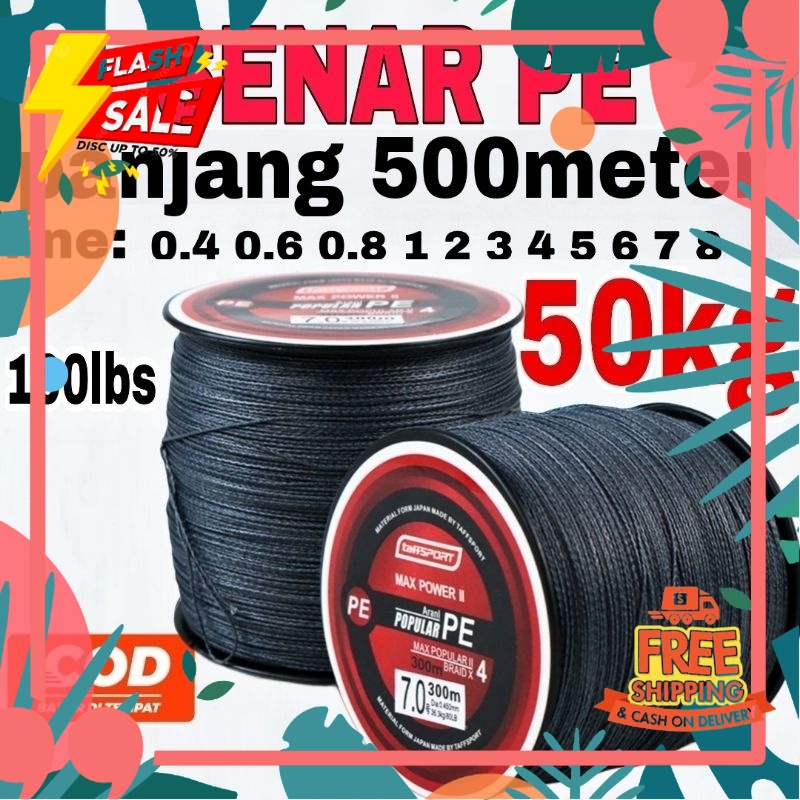 SIAP MANCING ALAT PANCING //SENAR PE PANCING 500M SENAR PE Termurah SENAR PANCING ANTI KRITING SENAR