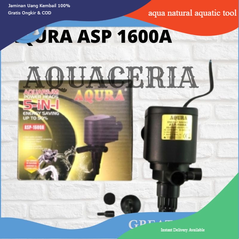 POMPA CELUP AQUARIUM AQURA ASP 1600 A POWER HEADS AQUARIUM AQUASCAPE