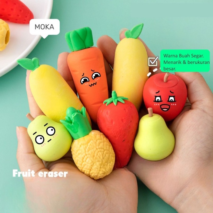 

[LOGU] Penghapus Buah berukuran Besar, Penghapus Buah Warna-Warni