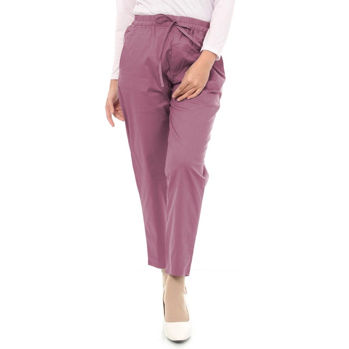 best -NHM Celana Baggy Wanita Bestseller , Baggy Pants panjang katun Street - Cream, Standar