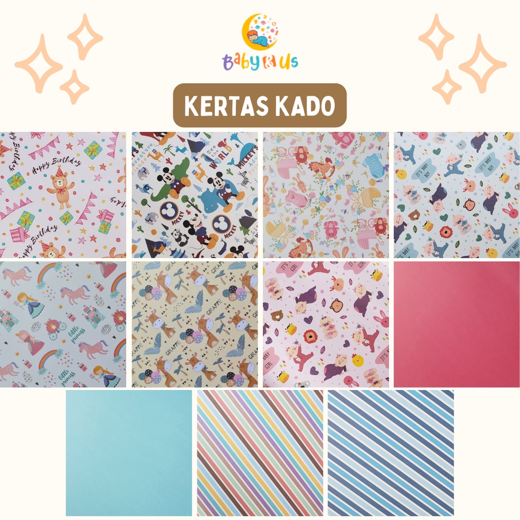 

Kertas Kado Sansan Wawa Motif dan Polos