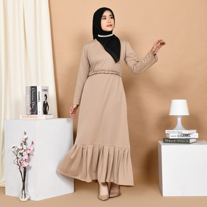 best -Mybamus Berly Plit Dress Khaki M14553 R4S2