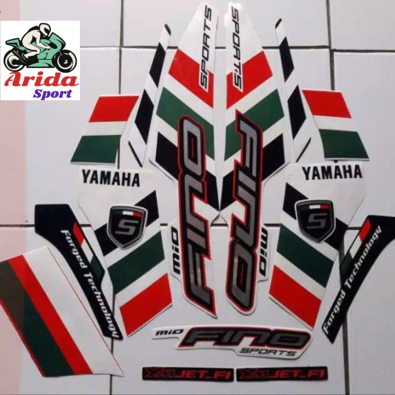 striping mio fino sticker yamaha mio fino sports fi thn 2014 2015 merah putih stiker mio fino vino