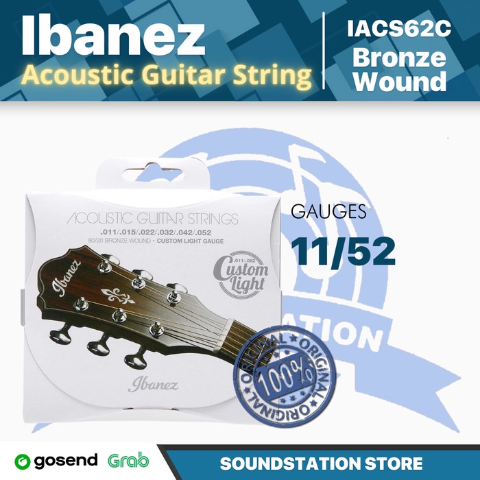IBANEZ IACS62C 11-52 Custom Light Acoustic Guitar Strings | Senar