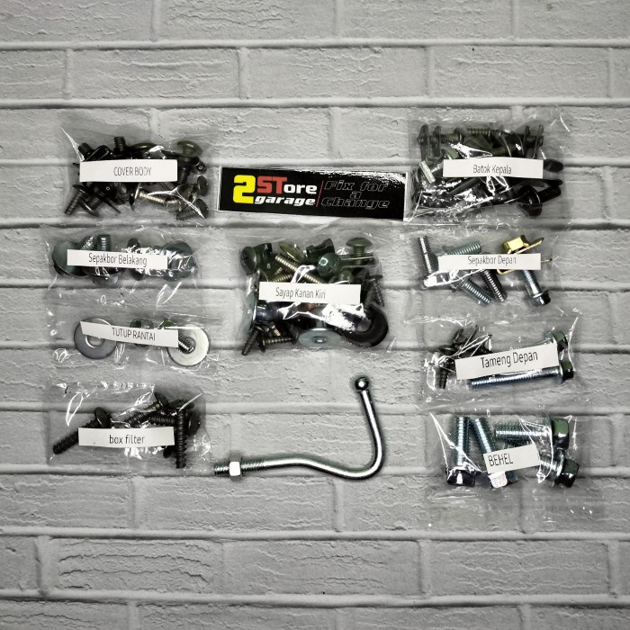 Baut Body Honda Revo 100cc Fullset/Baud Lengkap Revo 100/Revo Lama - body lengkap