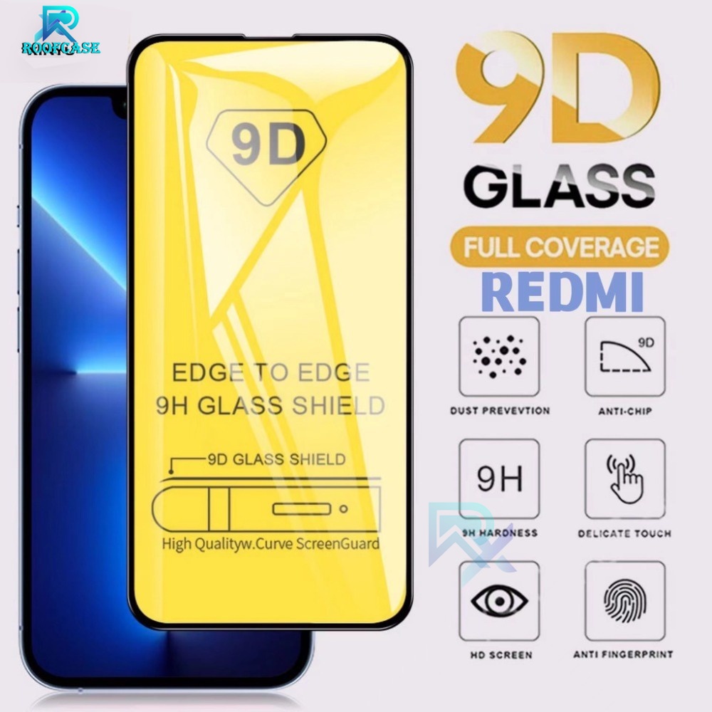 Tempered Glass 9H Full Layar for Redmi 12 10C Redmi Note 12 Pro 9 9A 10 9T 9 8 Poco M4 M3 Pro M3 X3 NFC Pro Note 10 11 11 Pro 9 8 Pro 9S 11s 10s Note7 Screen Protector Roofcase