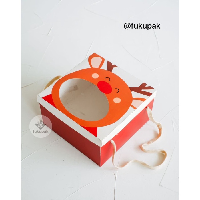 

Box Natal Rusa 22x22 (10pcs) dus hamper kue cake kotak dessert box - 22x22xT7
