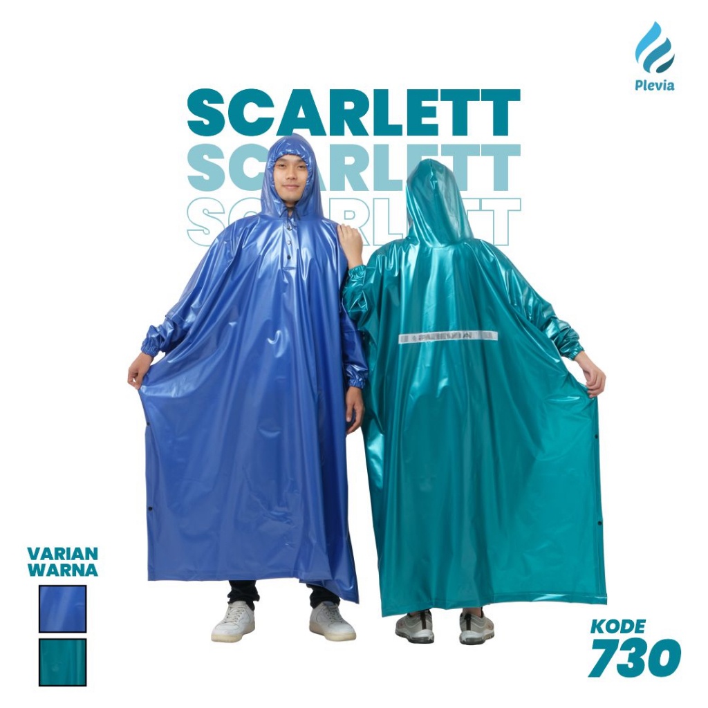 Mantelku - PLEVIA Jas Hujan Poncho Lengan Scarlett 730 Mantel Jubah Pria Wanita