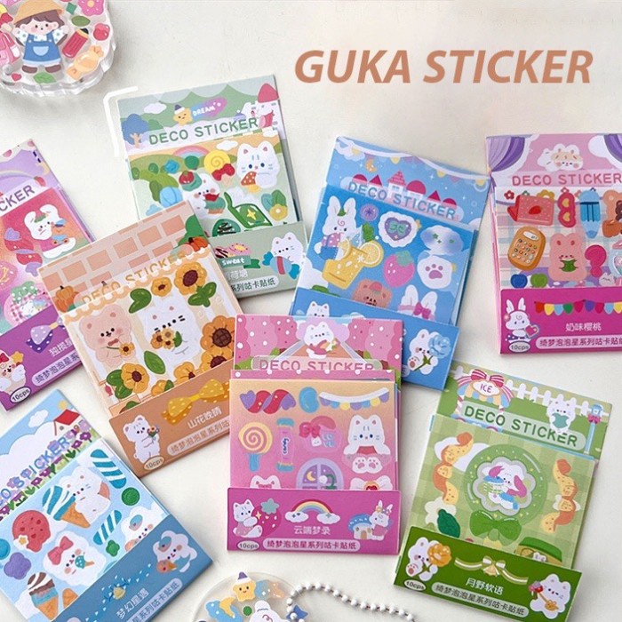 

Set Sticker Lucu Sticker Pack Isi 10 Lembar Glitter Deco Stiker Pastel