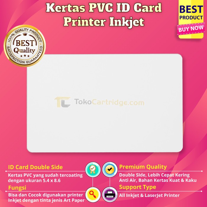 

Kartu Pvc Polos Blank iD card bs inkjet Tanpa Chip Thermal Overlay ISO rfid