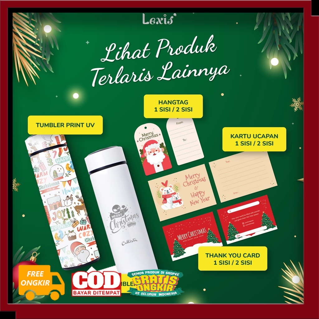 

Hang Tag 1 SISI Thank You Card Kartu Ucapan Greetings Card Natal Tahun Baru Merry Christmas Happy New Year Thank You Terima Kasih Blank Custom Unik Lucu Cetak Lexis Print Murah// Kostum Natal / Tahun Baru / HARBOLNAS / PROMO 12.12