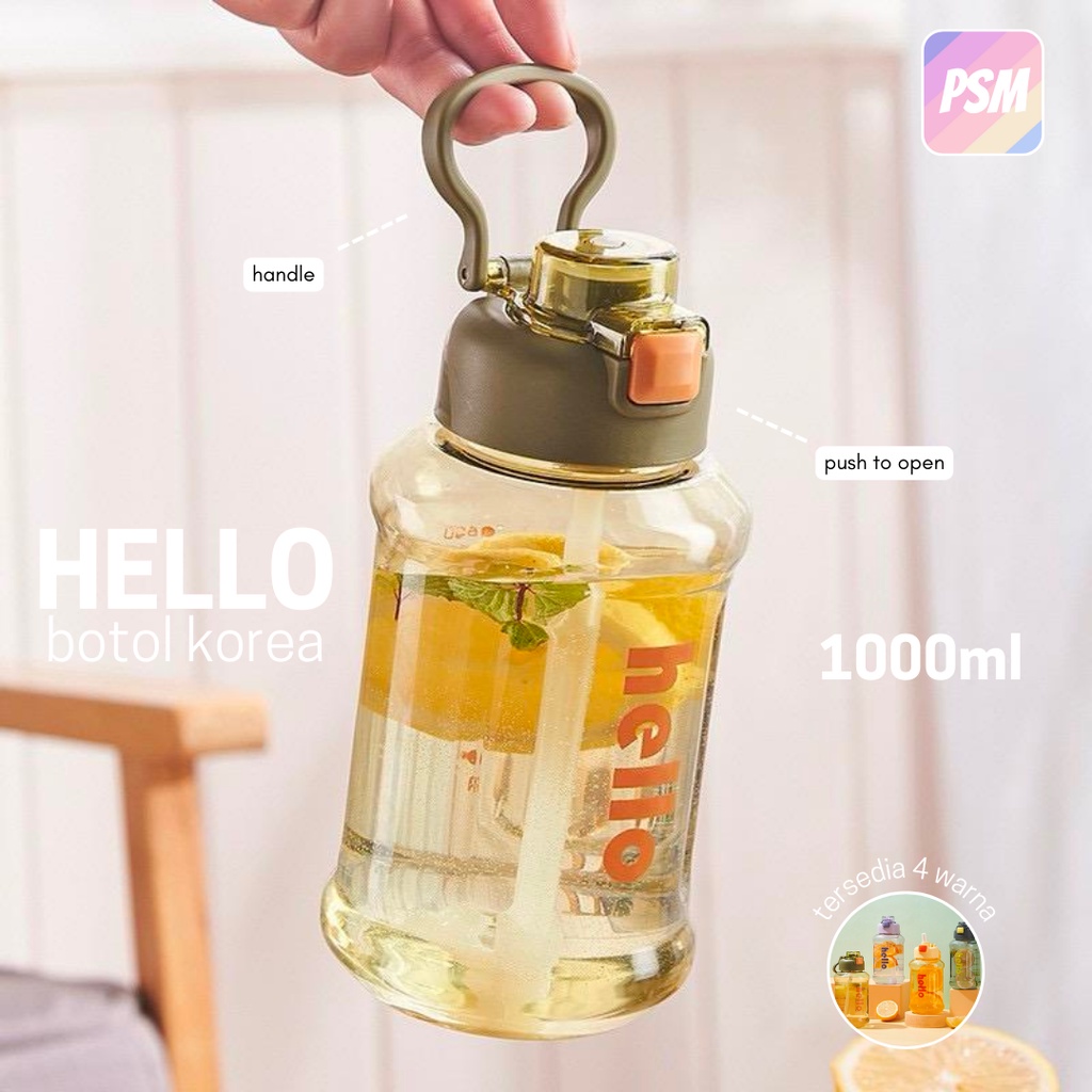 [PSM] Botol Minum 1000ML Sport Botol Minum Aesthetic Tumbler Minum Korea 1 Liter