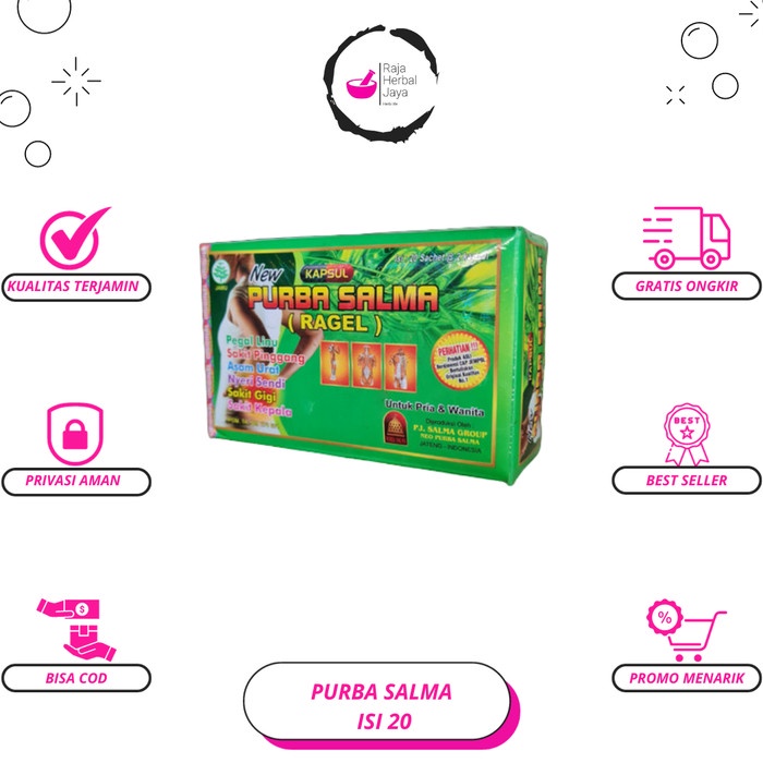 

Jamu Herbal Purba Salma Kapsul Asam Urat Pegal Linu Sakit Gigi dll