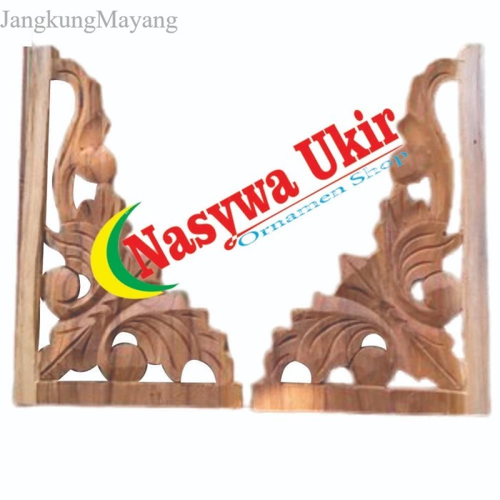 ukiran tempel ornamen ukir dari bahan kayu mahoni populer murah