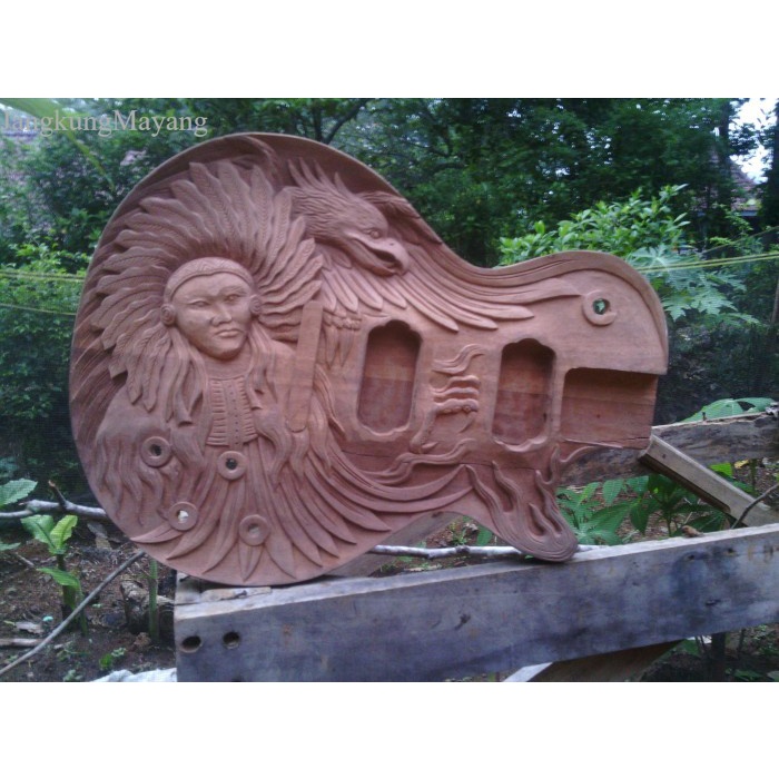 

body gitar ukir kayu mahoni super bahan MENTAHAN TNP KLENGKAPAN fnx013 murah