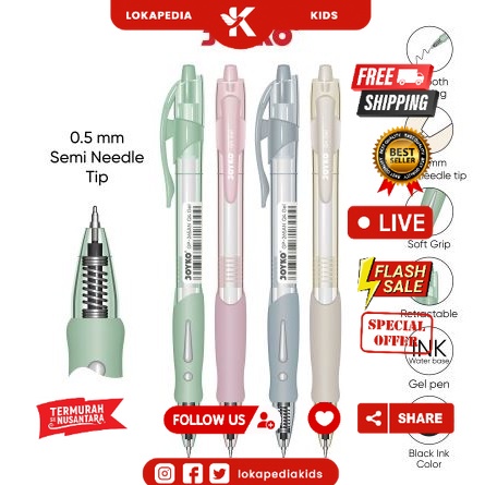 

(12Pcs) Pulpen Pen Cetek Pastel Joyko GP-265AN Q4 / Pena Q-GEL Pastel 0.5mm