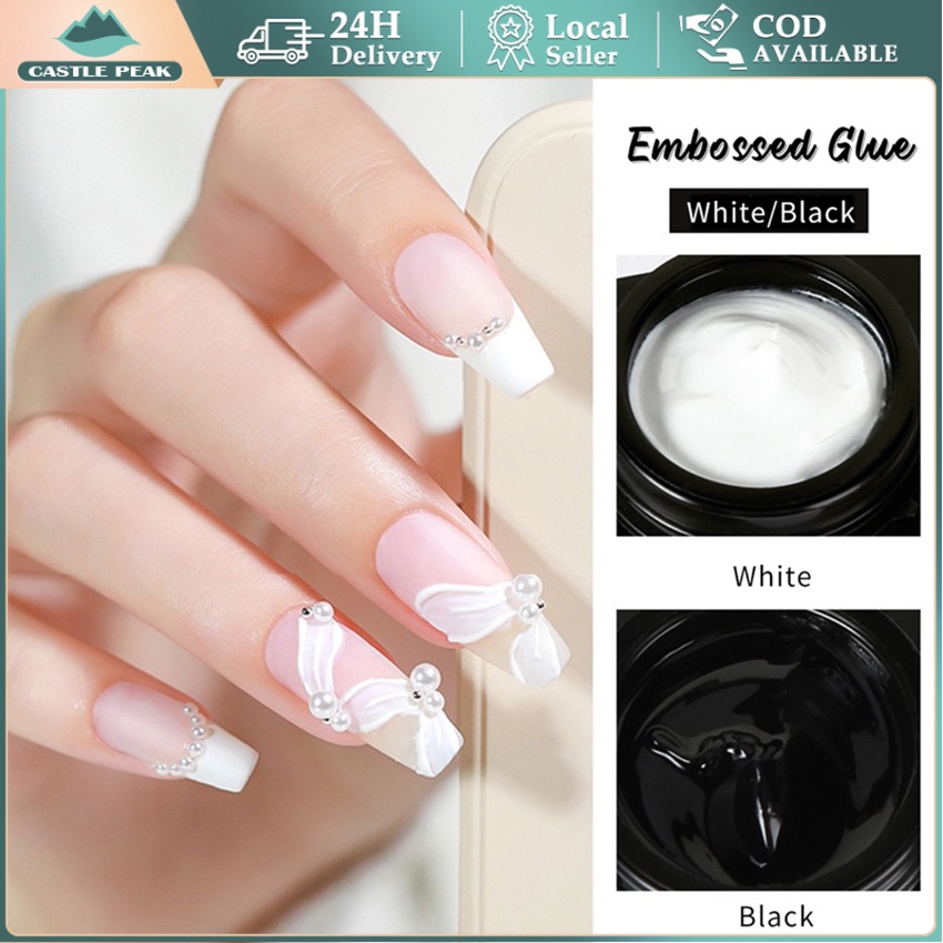Embossed Glue Gel Desain Chrome Emboss Painting Embos 3d Timbul / Gel Liner Timbul Desain Garis Bohe