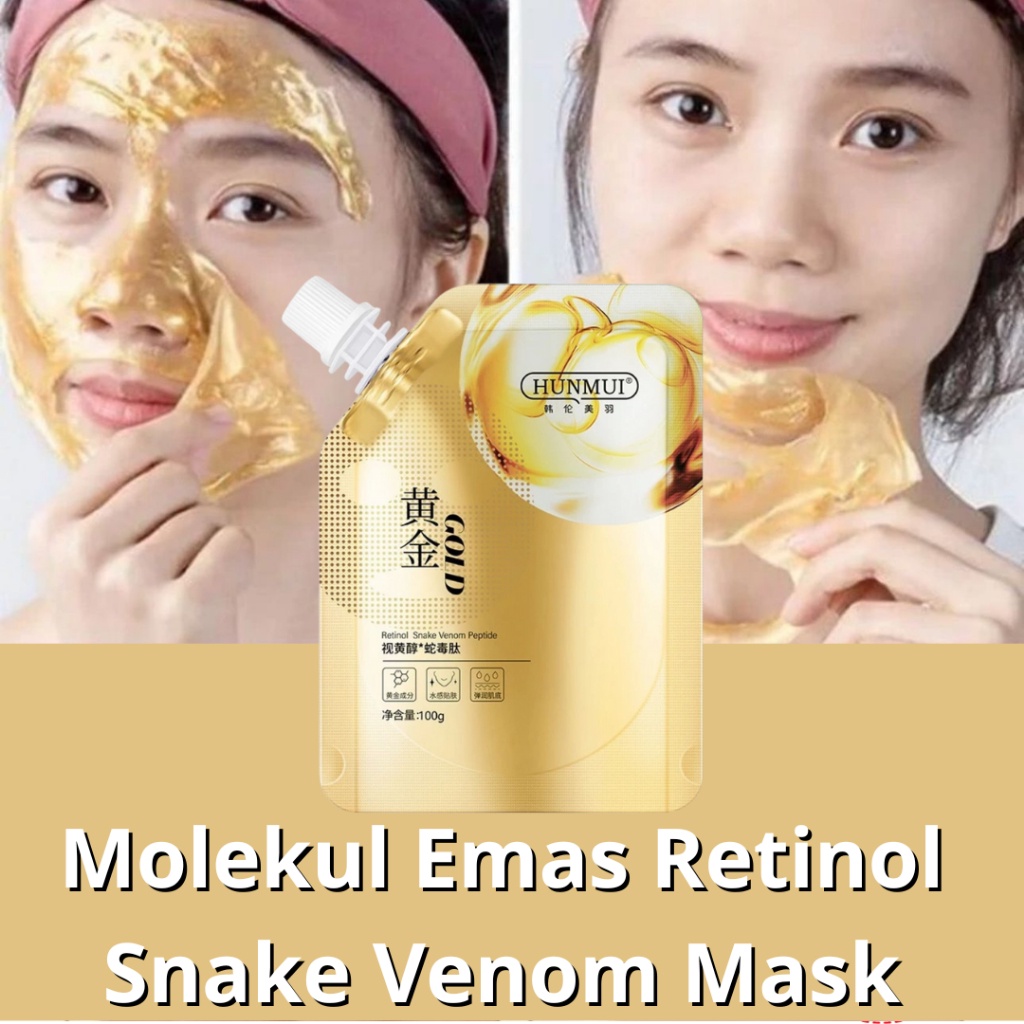 Retinol Snake Venom HUNMUI Masker Dengan Molekul Emas Retinol Snake Venom Mask Wajah Skincare Gold P
